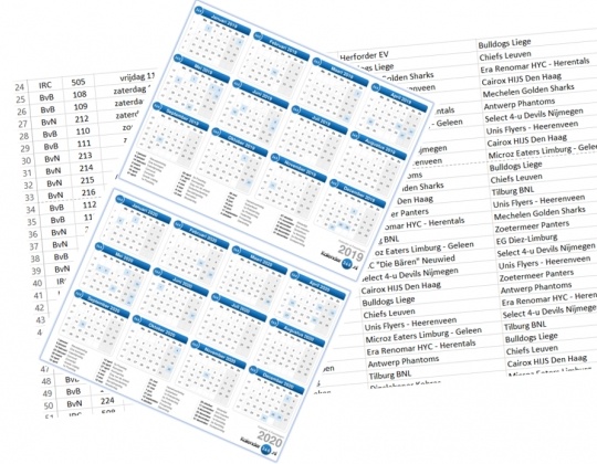 SPEELKALENDER BNL - BEKER - IRC 2019-2020